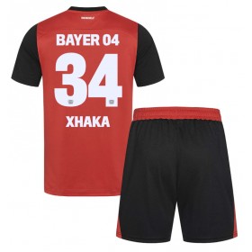 Dětské fotbalový komplet Bayer Leverkusen Granit Xhaka #34 Domácí košile 2024-25 Krátkým Rukávem